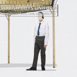 Último Diseño de Uniforme Escolar para Niños de Secundaria, Unisex, 100% Poliéster, Lavable, Precio Bajo, Tela Suave Informal - Product Image 2