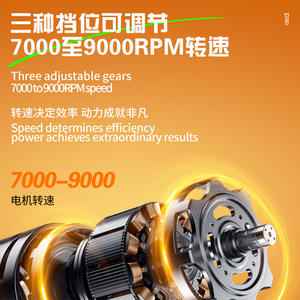 Cortadora de pelo profesional Kemei, cuerpo de aleación de aluminio de 17cm, herramienta eléctrica para cortar el pelo de 7000-9000rpm para hombres - Product Image 3