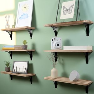 <span class=keywords><strong>Étagère</strong></span> <span class=keywords><strong>murale</strong></span> d'angle flottante en bois robuste à double niveau pour <span class=keywords><strong>cuisine</strong></span> et salle de bain, pour le rangement des épices - Product Image 3