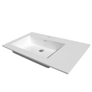 <span class=keywords><strong>Lavabo</strong></span> de Superficie Sólida de Diseño Moderno y Sencillo, Piedra Artificial de Resina, para Uso en Baños de Hotel - Product Image 1