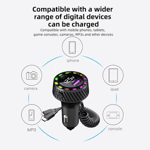 Cargador de coche 2 puertos USB Cargador de coche <span class=keywords><strong>Carga</strong></span> rápida 3,0 USB C Adaptador de cargador de teléfono para coche - Product Image 5