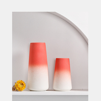 Großhandel rustikale kleine große moderne nordische matte rote weiße dekorative Keramik Blumenvase