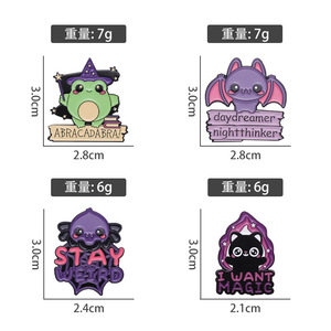 4 estilos I Want Magic Lapel Pins personalizado gato Rana murciélago Animal bruja divertido esmalte broche sombrero ropa Pins - Product Image 4
