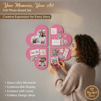 Lot de 4 panneaux muraux en feutre en forme de cœur pour la Saint-Valentin, auto-adhésifs, pour affichage de photos, décoration de la maison et du bureau