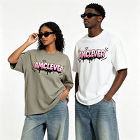 T-shirts à manches courtes pour hommes AMLClever, 250 g/m², 100 % coton, coupe ample, style streetwear, personnalisables DTG DTF OEM