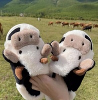 Mignon Animal fourrure pantoufle pour femmes hommes mode Kawaii moelleux hiver chaud pantoufles amoureux dessin animé ours en peluche maison chaussures