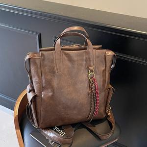 Mochila de mano Retro de gran capacidad para mujer, mochila escolar de viaje y viaje de gama alta, estilo informal versátil para moda callejera - Product Image 2