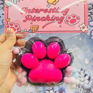 Fluffy Cat Paw Squeeze Toy Stress Relief Sensory <b>Fidget</b> Plush Slow Rising Squishy for Kids Adults Office Gift Storage Bag <b>Pack</b> - Product Image 4