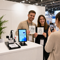 Robot interactif dessinant des portraits à l'Expo, bras robotisé pour croquis de portraits en direct pour la promotion d'événements professionnels et de divertissement