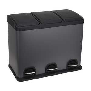 Cestino per la Raccolta Differenziata SY Home Kitchen con Chiusura Morbida, 45 Litri, 3 Scomparti, in Acciaio Inossidabile - Product Image 1