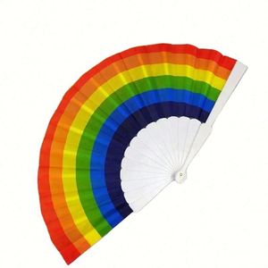 EN STOCK Abanicos Plegables de Bambú LGBT Arcoíris, Abanico de Mano con Varillas de Plástico Coloridas para el Orgullo Gay, para Fiestas de Cumpleaños y Bodas - Product Image 4