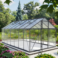 Serre solaire moderne personnalisable panneaux en polycarbonate et cadre en métal pour l'extérieur, le jardin et la maison.
