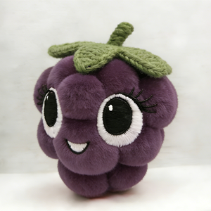 Peluche de uva morada con textura de burbujas, grandes ojos bordados con largas pestañas negras - Product Image 2