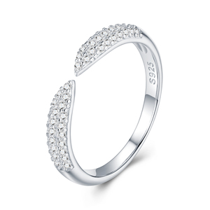 Prix usine bijoux 2025 nouveaux Designs mode anneau ouvert femmes luxe Moissanite argent anneaux pavé réglage muti-gemmes anneau de bande - Product Image 6