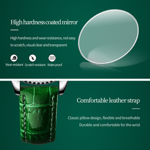 <span class=keywords><strong>Montre</strong></span>-bracelet pour <span class=keywords><strong>femme</strong></span> OLEVS 9945, best-seller, minimaliste, fine, bracelet en cuir noir, cadran vert, quartz. - Product Image 3