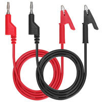 Câble de test à pince crocodile avec fiche banane 4 mm, haute tension, haute intensité, en fer nickelé, pour réparation automobile, électricien, électricité