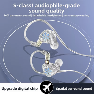 KZ EDX Pro 2 Auriculares Intrauditivos HIFI con Controlador Dinámico Ultra Lineal, Desmontables, Tipo <span class=keywords><strong>C</strong></span>, con Cable, IEM, 3.5mm y Tipo <span class=keywords><strong>C</strong></span> - Product Image 1