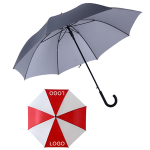 Parapluie droit noir promotionnel personnalisé en gros, prix abordable, protection solaire, impressions de logo publicitaire, design classique, voyage, affaires - Product Image 1
