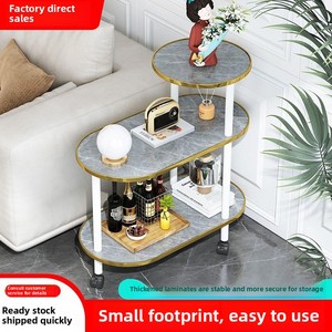 Mesa de té pequeña de madera maciza de estilo chino Simple moderna y exhibición de estantería para decoración del hogar-Uso de gabinete lateral de sofá - Product Image 3