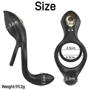 Silikon Adult Male Sexspielzeug Wifi-gesteuert 10 Frequenz Doppel hahn Ring Vibrator <span class=keywords><strong>G</strong></span>-Punkt stimulierenden Klitoris für Frauen - Product Image 2