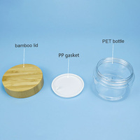 Pot de crème en plastique écologique avec couvercle en bambou 50g 150g 250g 500g Conteneur de gommage corporel Emballage cosmétique givré pour shampooing