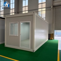 RELYANCE Conteneur Maison Modulaire Préfabriquée Prête à Habiter avec Panneaux Isothermes Sandwich Pliables et Auvent 20 pieds