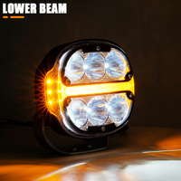 Luz de Trabajo LED de 40W con Haz Combinado e Intermitente Ámbar, Lente Intercambiable Transparente/Ámbar para Camionetas 4x4 Todoterreno
