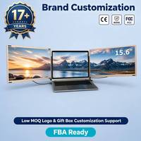 15.6 Inch Triple Screen Laptop Extender IPS FHD USB C Portable Monitor Detachable Foldable Design Wide Compatibility Mac Windows