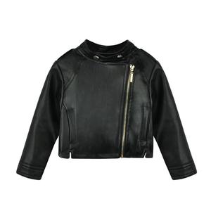 Offres Spéciales filles Pu <span class=keywords><strong>Veste</strong></span> en faux <span class=keywords><strong>cuir</strong></span> noir <span class=keywords><strong>veste</strong></span> cool motif petites filles de mode manteau - Product Image 2