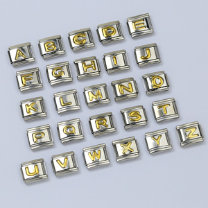 Bracciale italiano con ciondoli di nuovo Design acciaio inossidabile 26 lettere modulo italiano braccialetto - Product Image 1