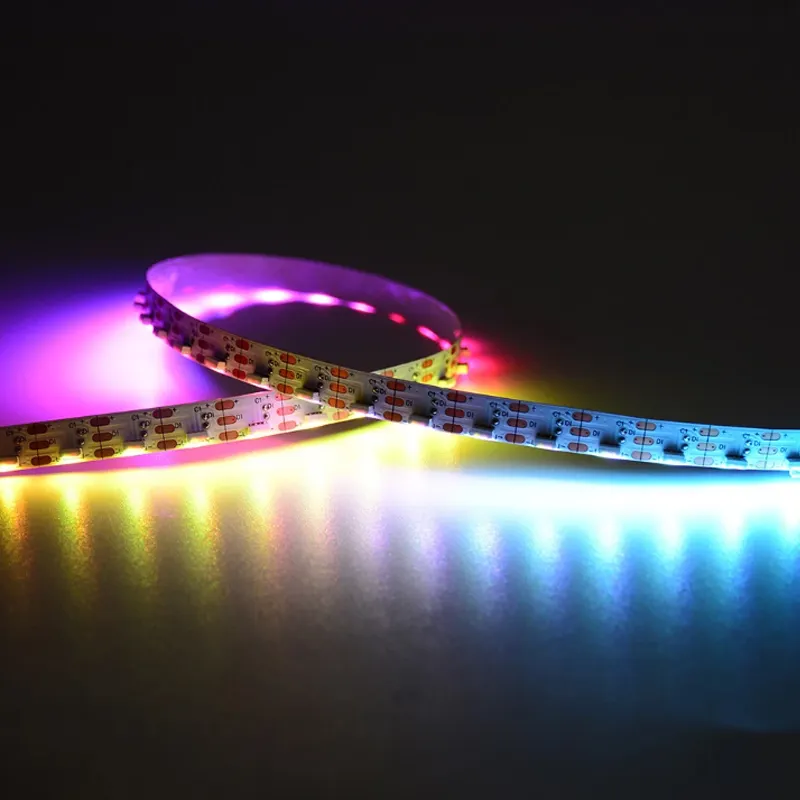 Tira de LED impermeable en tubo de silicona, 60LEDs/m, SK6812, WS2812B, IC, 5M, 335 SMD, 120LED/M, emisor lateral, color rojo, IP67, DC12V, 10mm de ancho