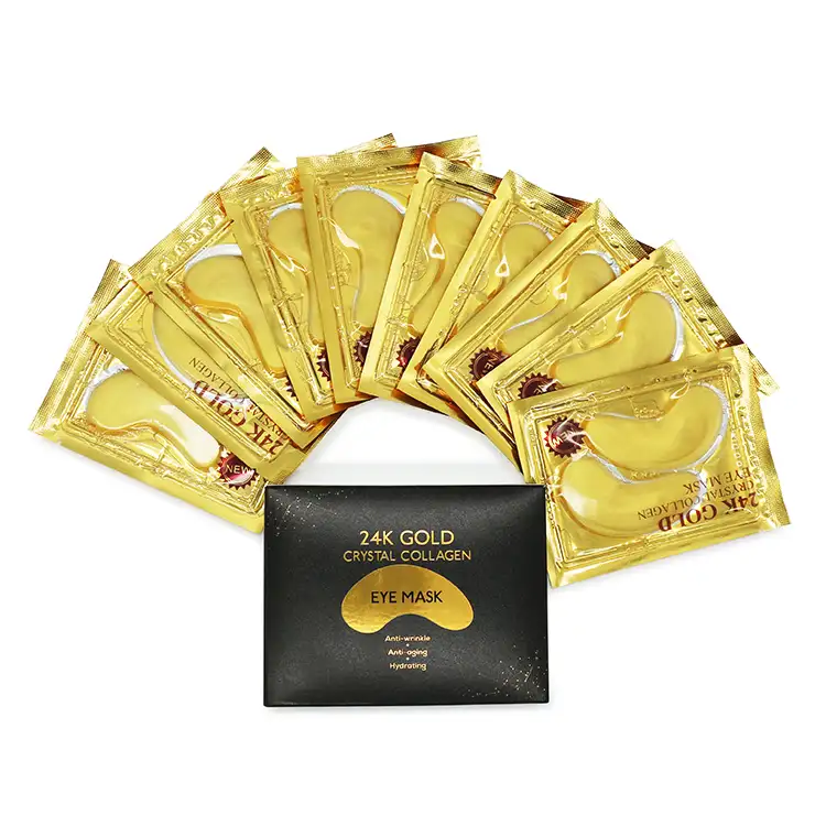 Custom Private Label Eye Masks Organic Anti-Ageing Hydrogel Crystal Gel Under Eye Pads 24K Gold Collagen Eye Mask Patch