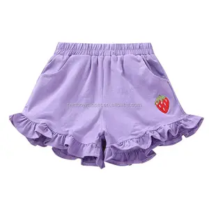 Peuter Meisjes Franjes Zoom Onderkant Bloeiers Kinderen Zomer Outfit Jurk Bijpassende Kid 'S Katoenen Shorts