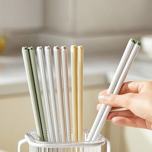 Palillos de aleación Hy-0103, redondos, antibacterianos, antideslizantes, resistentes a altas temperaturas, vajilla doméstica de primera calidad para adultos - Product Image 5