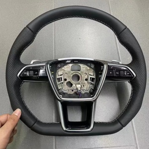 <span class=keywords><strong>Volante</strong></span> de cuero perforado medio inferior plano estilo RS <span class=keywords><strong>SLine</strong></span> personalizado para <span class=keywords><strong>Audi</strong></span> A3 <span class=keywords><strong>A4</strong></span> B7 A6 C7 R8 RS3 A7 RS5 RS6 A8 Q5 Q8 - Product Image 1
