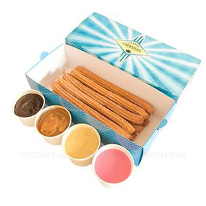 Desain Logo Kustom Kemasan Kotak Churros dengan Wadah Saus, Kemasan Churros Snack dari Karton Food Grade, Kotak Kue Permen - Product Image 4