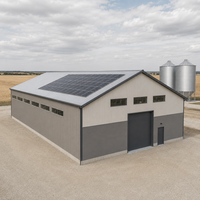 Entrepôt de stockage de céréales en acier préfabriqué Q355B, bâtiment agricole avec panneaux solaires