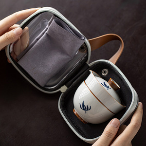 Hand-Painted Ceramic Travel <b>Tea</b> <b>Set</b> One Pot One <b>Cup</b> Traditional Chinese Style Portable Outdoor Brewing <b>Set</b> - Product Image 1