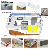 Café Kiosque Bar Meilleure Qualité Logo Personnalisé Corian Glacier Blanc En Forme De U Restaurant Nourriture Snack Jus Café Bubble Tea Bar Comptoir