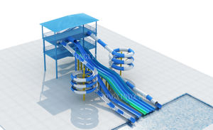 Grande piscine aquatique, grande piscine extérieure résidentielle en fibre de verre, <span class=keywords><strong>toboggan</strong></span> aquatique en <span class=keywords><strong>spirale</strong></span> <span class=keywords><strong>fermé</strong></span> à vendre - Product Image 4