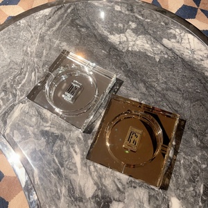 Cenicero de Cigarros de Cristal Transparente Dorado de Lujo, Sin Humo, 13*13*6cm, Estilo Americano, para Hogar, Hotel, Restaurante, Comedor - Product Image 4