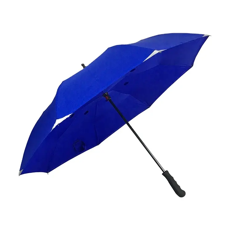 23Inch High Quality 23Inch 8K Royal Blue Color Straight Handle Reversed Umbrella With Air Vent