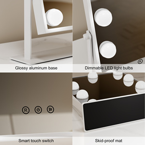 Wholesale G35 Led Bulbs 3 Color Lighting <strong>Light</strong> <strong>up</strong> Makeup Vanity <strong>Mirror</strong> With <strong>Lights</strong> Tabletop <strong>Mirror</strong> - Product Image 6