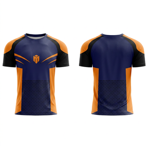 Rashguard / T-shirt de compression à manches courtes entièrement personnalisable par sublimation, en tissu polyester/spandex, impression numérique - Product Image 1