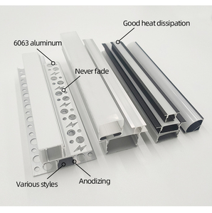 Thanh nhôm định hình chữ <span class=keywords><strong>U</strong></span> cho đèn LED dải mềm 10x10mm, vỏ nhôm hợp kim, profile đèn LED - Product Image 4