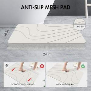 Customized Design Modern Eco-Friendly Diatomite <b>Bath</b> <b>Mat</b> with Quick-Drying Function and Geometric Pattern - Product Image 2