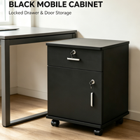 Meuble de rangement mobile sécurisé avec roulettes et tiroirs verrouillables pour documents de bureau et domicile