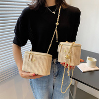 Sac à cosmétiques Summer Beach Tote Straw, petit sac à maquillage cosmétique New Arrivals, sac à cosmétiques en paille pour dames de voyage avec logo personnalisé
