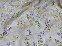 110GSM Gewebter Kreuzslub-Leinen-Rayon-Mischstoff mit Blumenmuster, Leichtgewichtiger Sommerkleid-, Hemd-, Blusen-, Damenbekleidungs- und Vorhangstoff