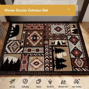 Tapis d'entrée extérieur sur mesure, motif géométrique, rectangle, polyester, résistant aux taches, nettoyage facile - Product Image 5